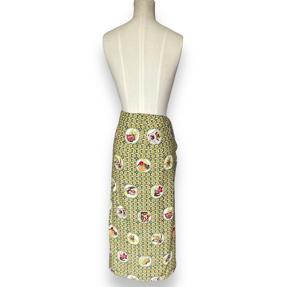 40s Paradise Sportswear Floral Nymph Fairy Wrap Skirt Cotton Hawaiian Tiki Print - Picture 5 of 7
